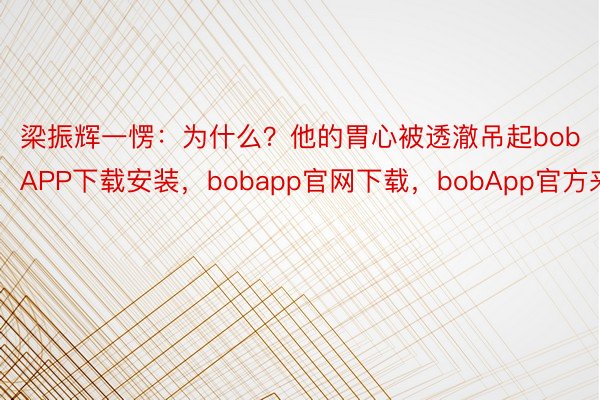 梁振辉一愣：为什么？他的胃心被透澈吊起bobAPP下载安装，bobapp官网下载，bobApp官方来