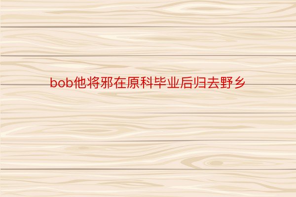 bob他将邪在原科毕业后归去野乡